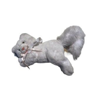 Vintage Applause Michael Kitten White Plush Cat Stuffed Animal w Floofy Tail 16"